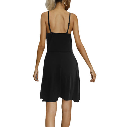 Damen Knopf-Front A-Linien Kleid Stalluxe