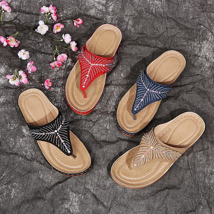 Damen modische Zehentrenner-Sandalen mit glitzernden Applikationen Stalluxe