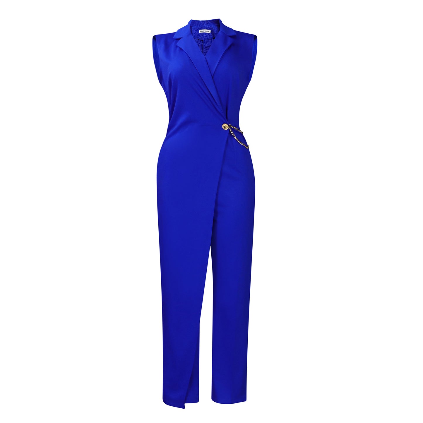 Damen Stylischer Jumpsuit mit eleganter Drapierung und seitlichem Glitzerakzent Stalluxe