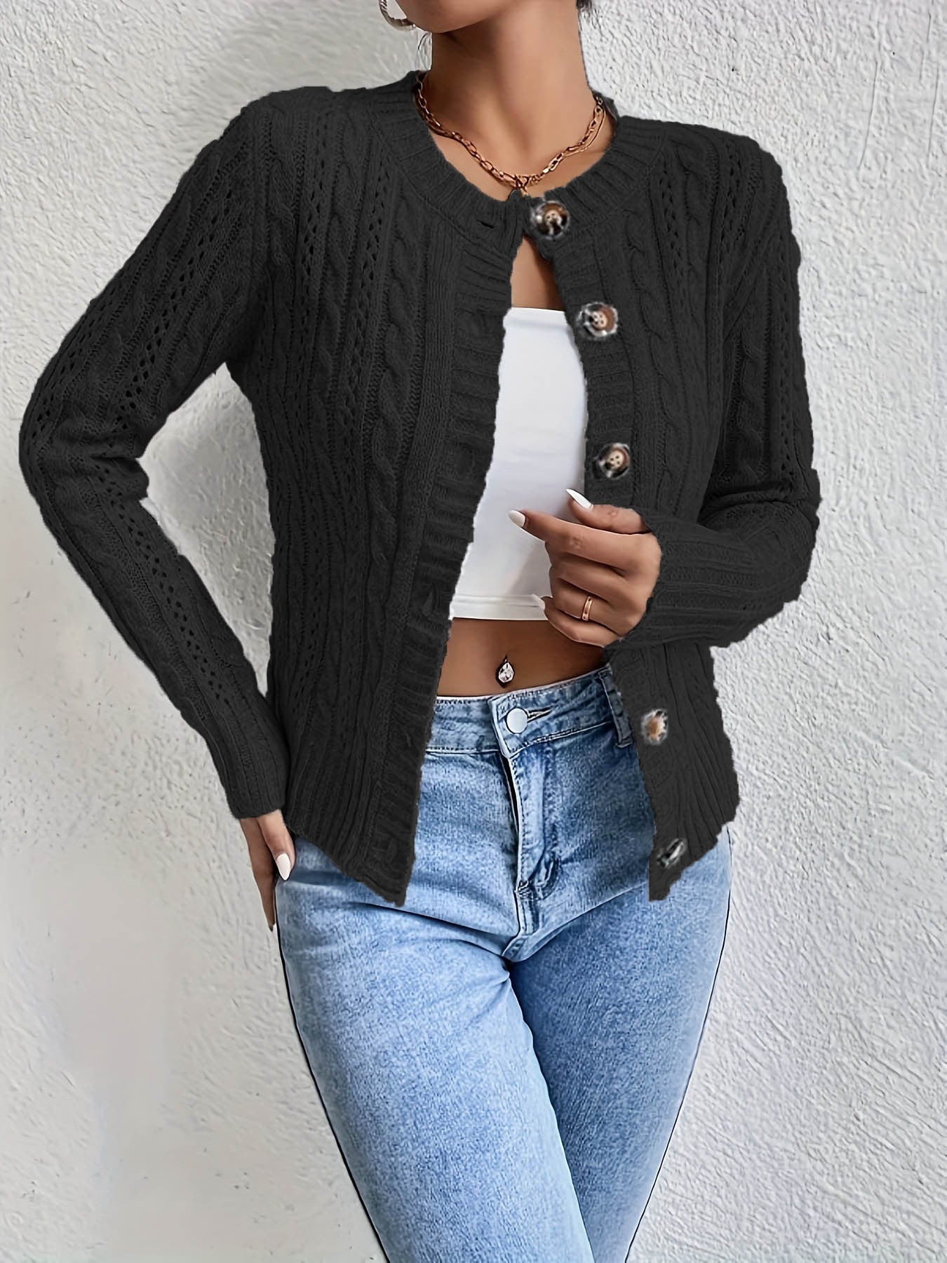 Damen elegante Strickjacke Stalluxe