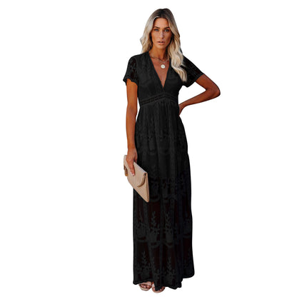 Women's Elegant Embroidered Maxi Dress Stalluxe