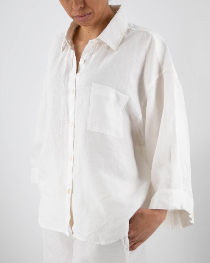 Damen lässige Leinenbluse Stalluxe