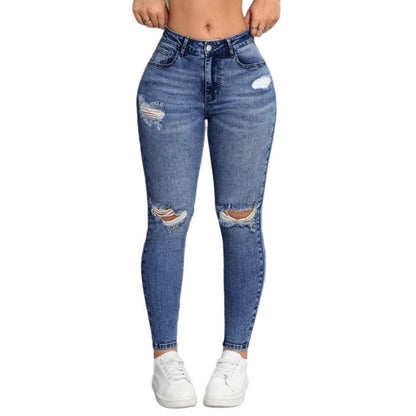 Damen Slim-Fit Ripped Jeans Stalluxe