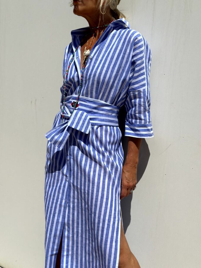 Damen Langärmliges Hemdkleid mit schickem Gürtel Stalluxe