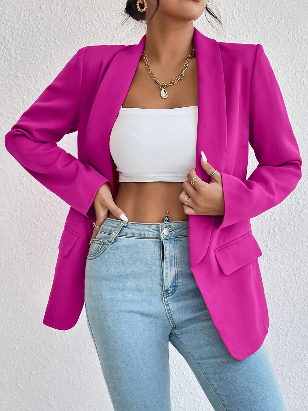 Damen Eleganter Blazer mit lässigem Schnitt und praktischen Taschen Stalluxe