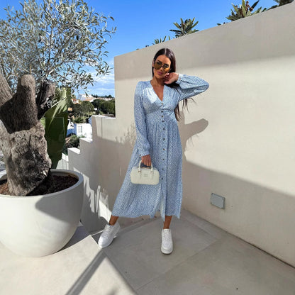 Damen Maxikleid mit floralem Muster Stalluxe