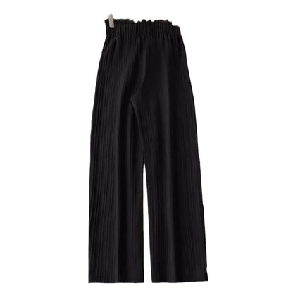 Damen Plissee-Hose mit elastischem Bund und dekorativem Kordelzug Stalluxe