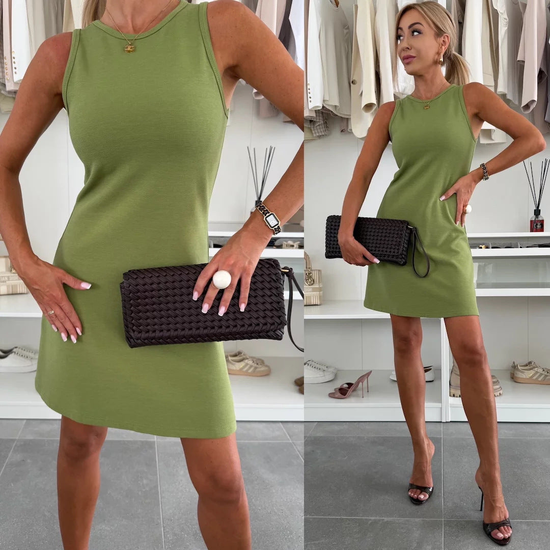 Damen elegantes ärmelloses Kleid mit figurbetonter Silhouette Stalluxe