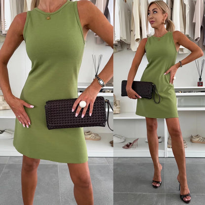 Damen elegantes ärmelloses Kleid mit figurbetonter Silhouette Stalluxe