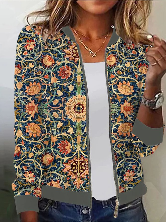 Damen Blousonjacke mit floralem Muster Stalluxe