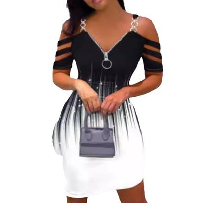 Damen Elegantes Cut-Out Kleid mit Reißverschluss und Raffungen Stalluxe