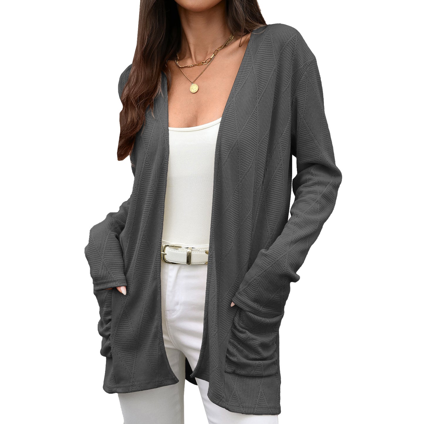 Damen Wickeljacke mit strukturierter Oberfläche Stalluxe