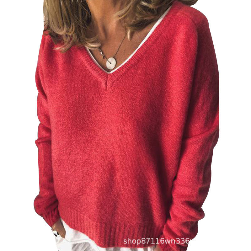 Damen V-Ausschnitt Pullover aus weichem Strick Stalluxe