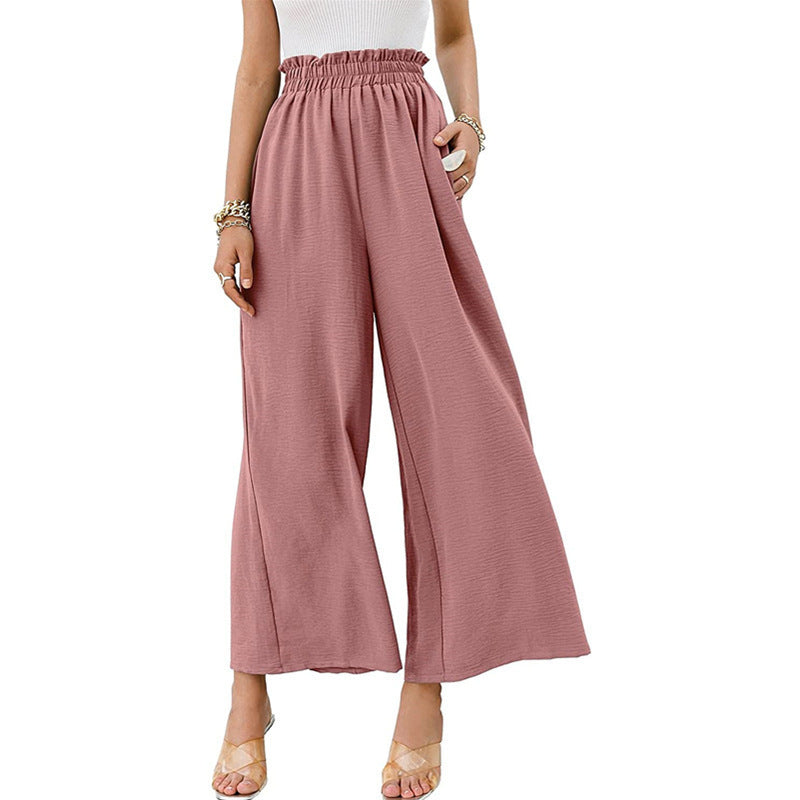 Damen Weite Palazzo-Hose mit elastischem Bund Stalluxe