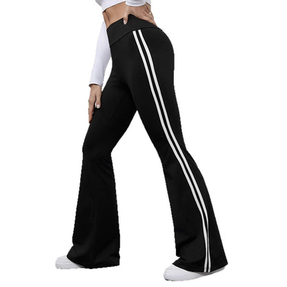 Damen weite Sportleggings mit seitlichen Streifen Stalluxe