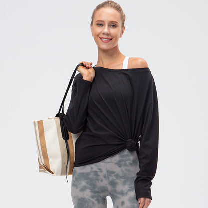 Damen Lockeres Langarmshirt aus atmungsaktivem Funktionsmaterial Stalluxe