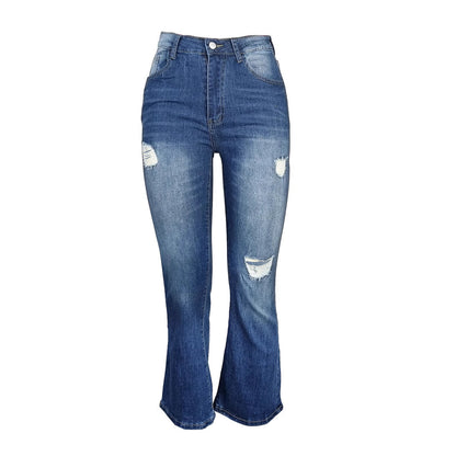 Damen Weit geschnittene Jeans mit Destroyed-Effekten Stalluxe