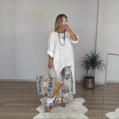 Women's Relaxed Fit Linen Tunic Top Stalluxe