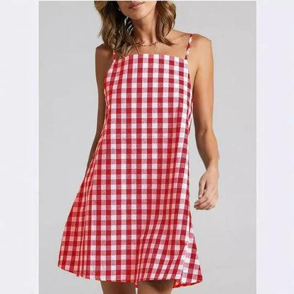 Damen Sommerliches Karo-Hängerkleid Stalluxe