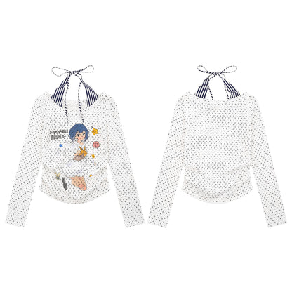 Damen Langarmshirt mit verspieltem Grafikdesign Stalluxe