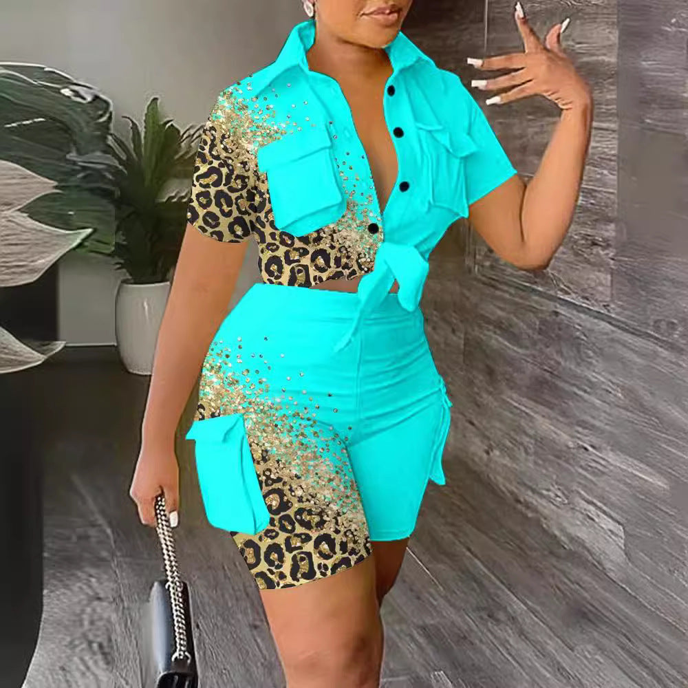 Damen Freizeit Set mit modischem Hemd und stylischen Shorts Stalluxe