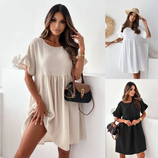 Damen Freizeitkleid im lockeren Schnitt aus leichtem Material Stalluxe