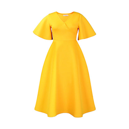Damen Wickelkleid mit fließendem Schnitt und voluminösen Ärmeln Stalluxe