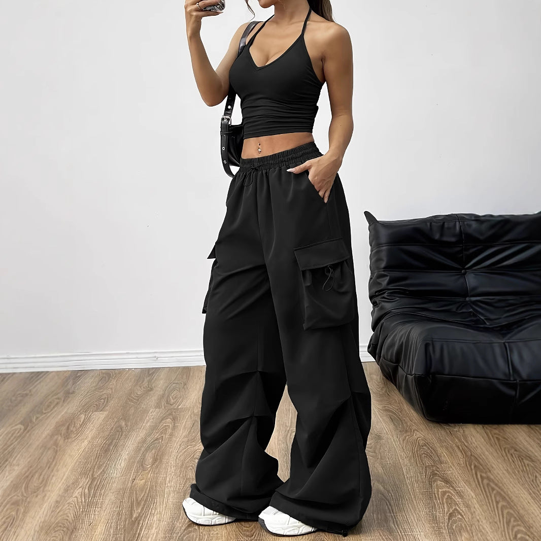 Damen Weit geschnittene Cargo-Hose mit stylischen Details Stalluxe