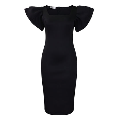 Damen Elegantes Kleid mit voluminösen Ärmeln Stalluxe