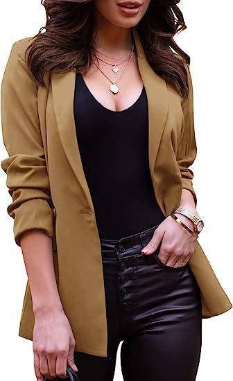 Damen Eleganter Blazer mit lässigem Schnitt und schmalen Revers Stalluxe
