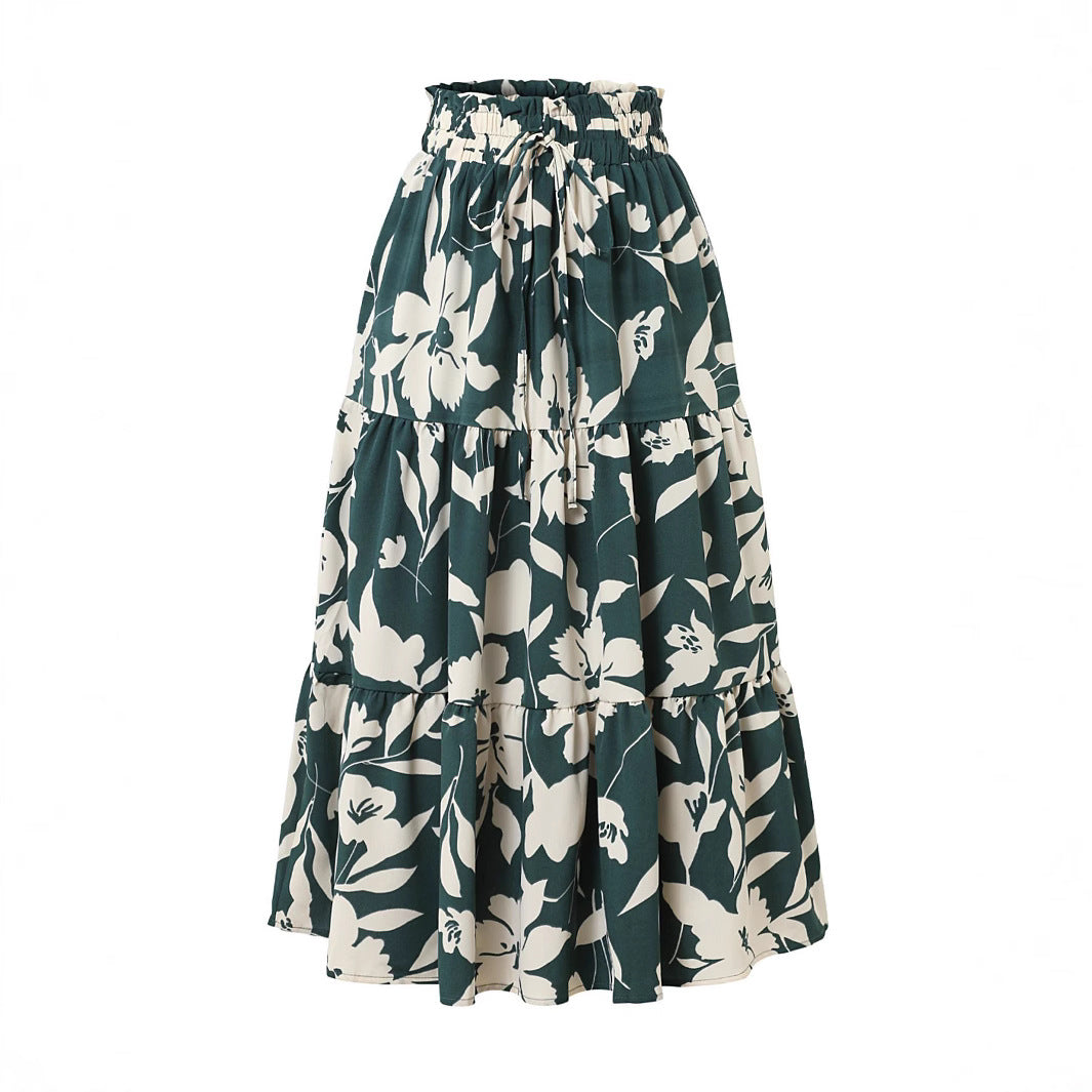 Damen Maxirock mit fließendem Schnitt und floralem Design Stalluxe