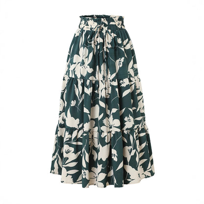 Damen Maxirock mit fließendem Schnitt und floralem Design Stalluxe