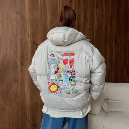 Damen Steppjacke mit kreativem Druckdesign Stalluxe