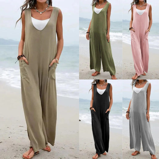Women's Relaxed Fit Wide-Leg Jumpsuit Stalluxe