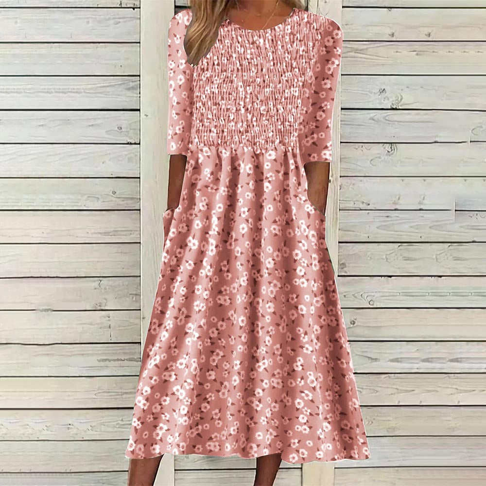 Damen Midikleid mit Raffung und lässigem Schnitt Stalluxe