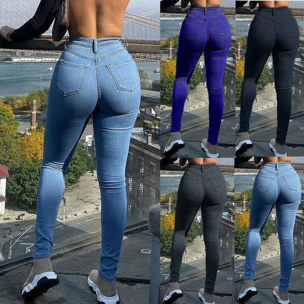 Damen Hochtaillierte Skinny Jeans mit formenden Nähten Stalluxe