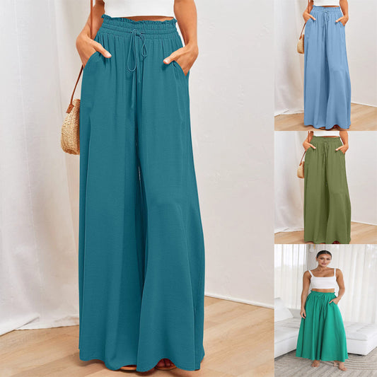 Damen luftiger Maxi-Rock mit tailliertem Gummibund und praktischen Seitentaschen Stalluxe