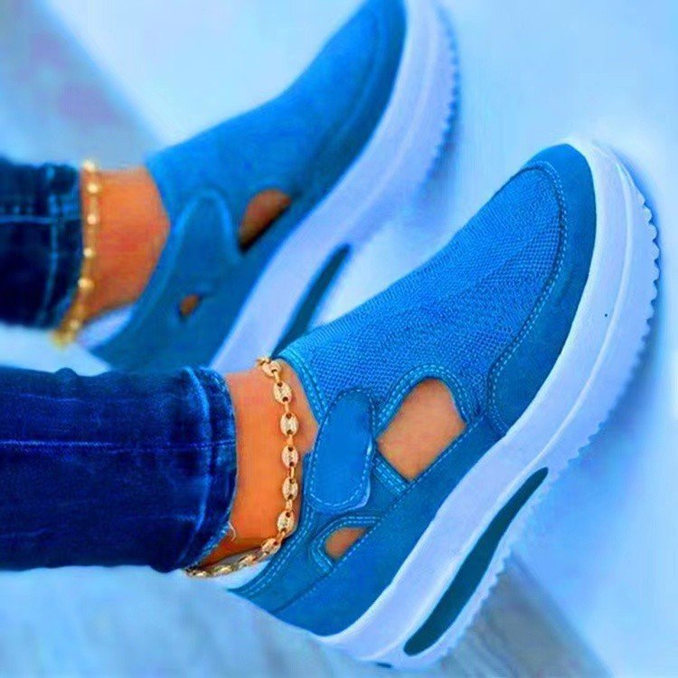 Damen Atmungsaktive Slip-On Sneakers mit elegantem Klettverschluss und ergonomischer Dämpfung Stalluxe