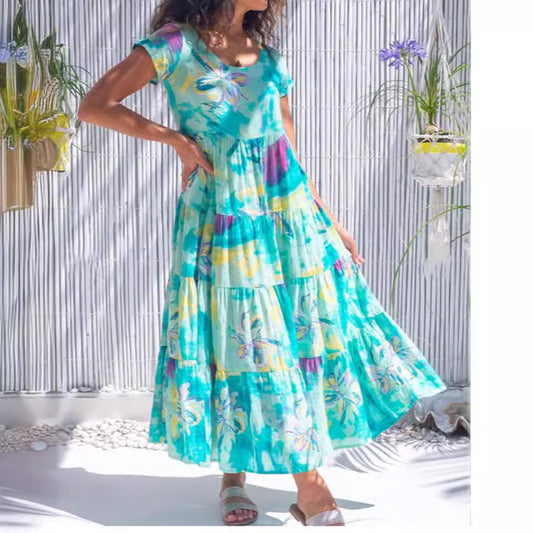 Damen maxikleid mit traumhaften Blumendruck Stalluxe
