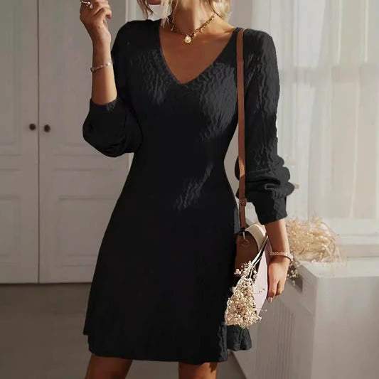 Damen Wickelkleid mit strukturiertem Muster und V-Ausschnitt Stalluxe