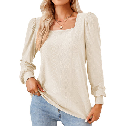 Damen Leichtes Blusenshirt mit eleganten Puffärmeln und strukturiertem Design Stalluxe