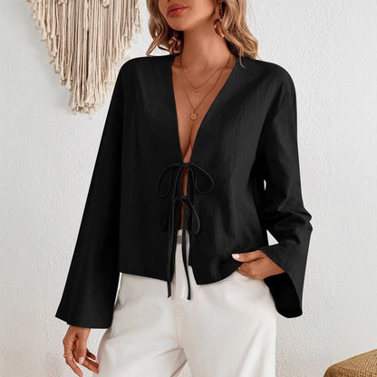 Damen modische Bluse mit weitem Arm Stalluxe