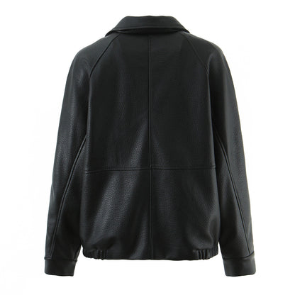 Damen modische Kunstlederjacke mit doppelter Knopfleiste und elegantem Schnitt Stalluxe