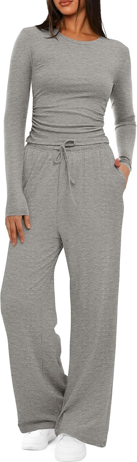 Damen bequemer Jumpsuit mit langem Arm und elastischem Bund Stalluxe