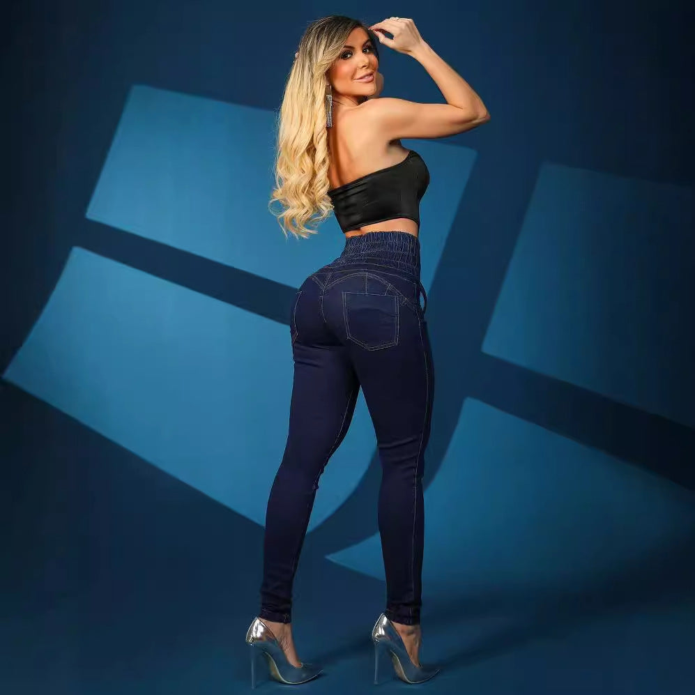 Damen Hochtaillierte Jeggings mit Schnürung Stalluxe