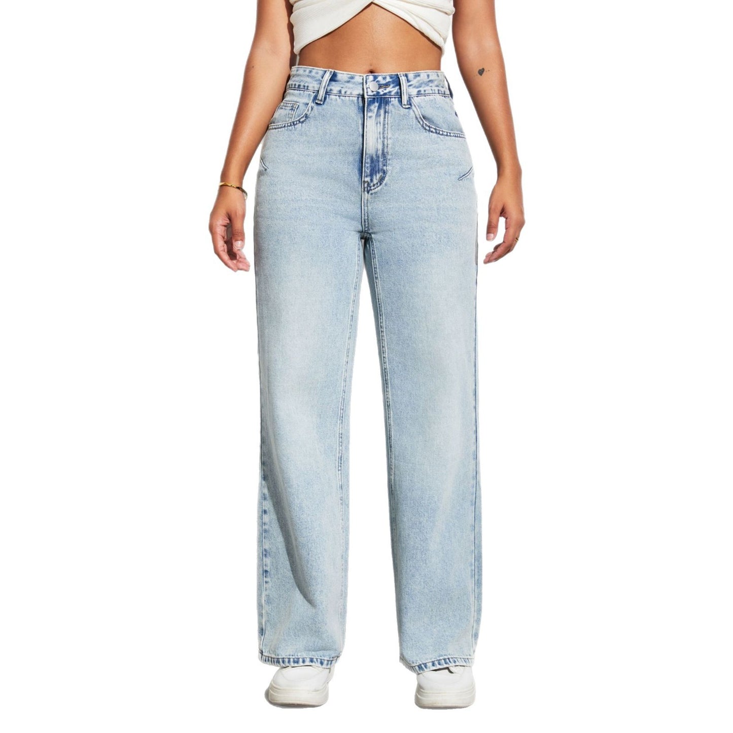 Damen Weite High-Waist Jeans mit authentischem Vintage-Look Stalluxe