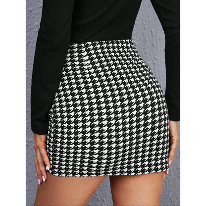 Damen Minirock mit asymmetrischem Schnitt und Knöpfen Stalluxe