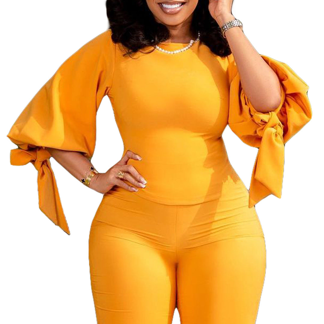 Damen Bluse mit voluminösen Ärmeln und Bänder Stalluxe