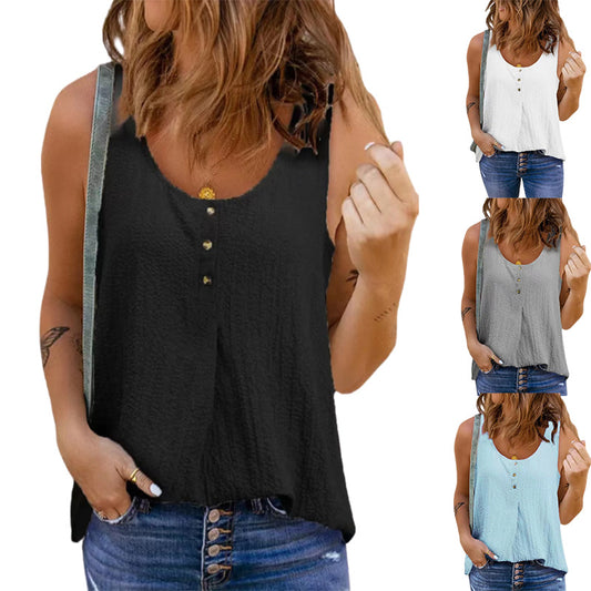 Damen lässiges Trägertop mit Knopfdetails und lockerem Schnitt Stalluxe