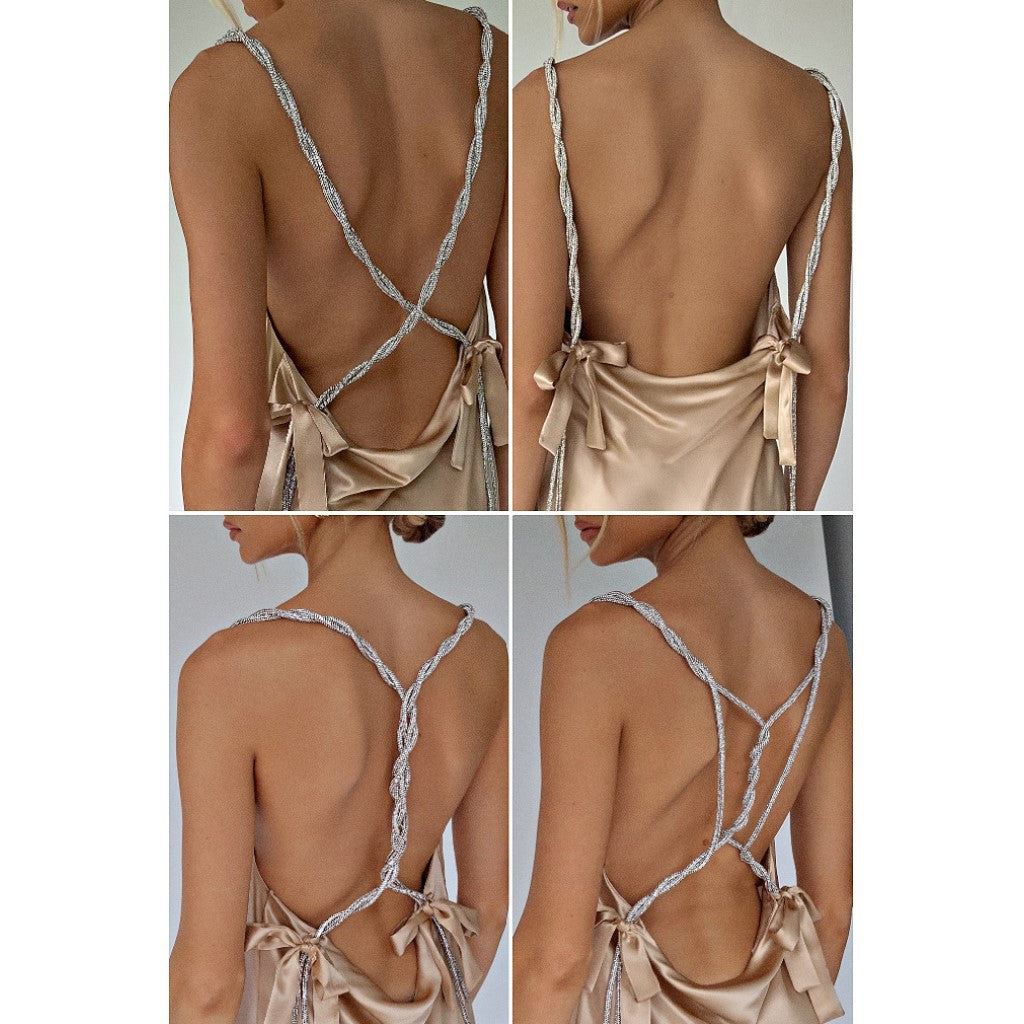 Damen Satin-Nachtkleid mit feinen Trägern und eleganter Passform Stalluxe